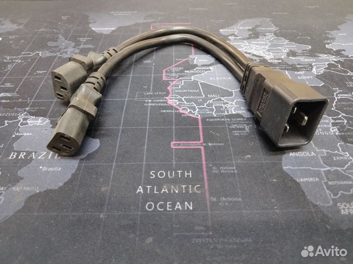 Кабель питания S19 переходник С20 на 2хС13