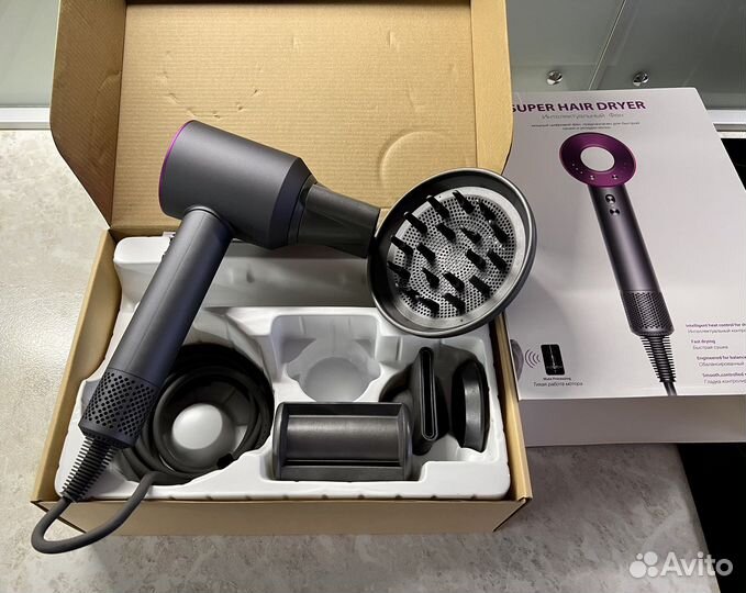 Dyson фен фиолетовый 5 насадок NEW