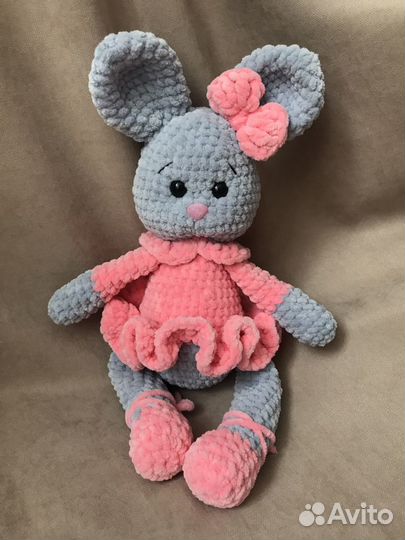 Вязанная Игрушка Зайка-балерина Подарок