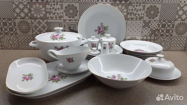 Столовый сервиз Роза Kahla GDR. Предметы Винтаж