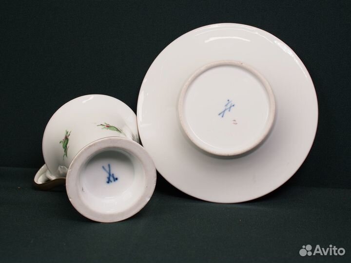 Мейсен. Антикварная кофейная пара. Германия