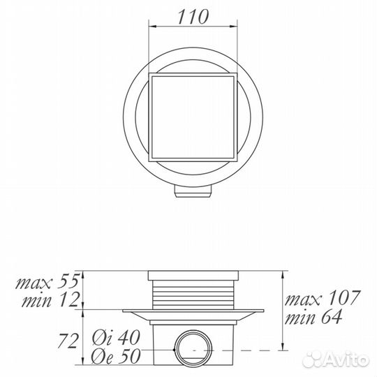 Душевой трап Migliore ML.RIC-10.133.CR хром