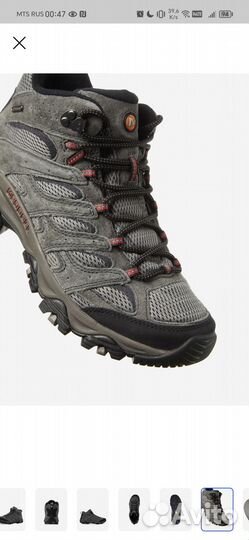 Ботинки merrell moab 3 mid wp, р. 42, 27 см