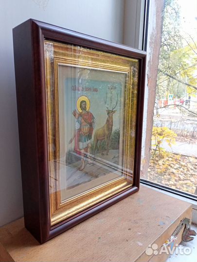 Икона св.Евстафия Плакиды. Рукописная