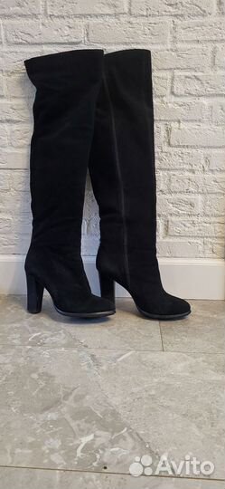 Сапоги зимние ботфорты 37 замша (натур)