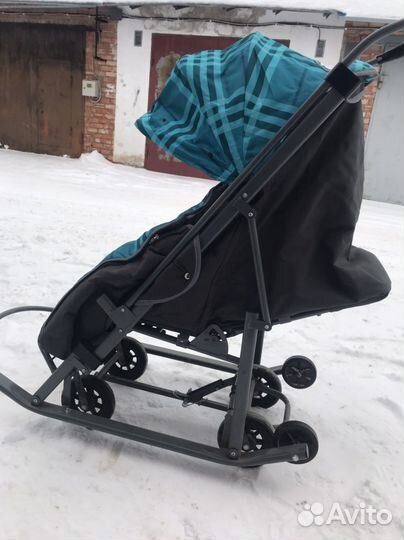 Детские санки коляска на колесах