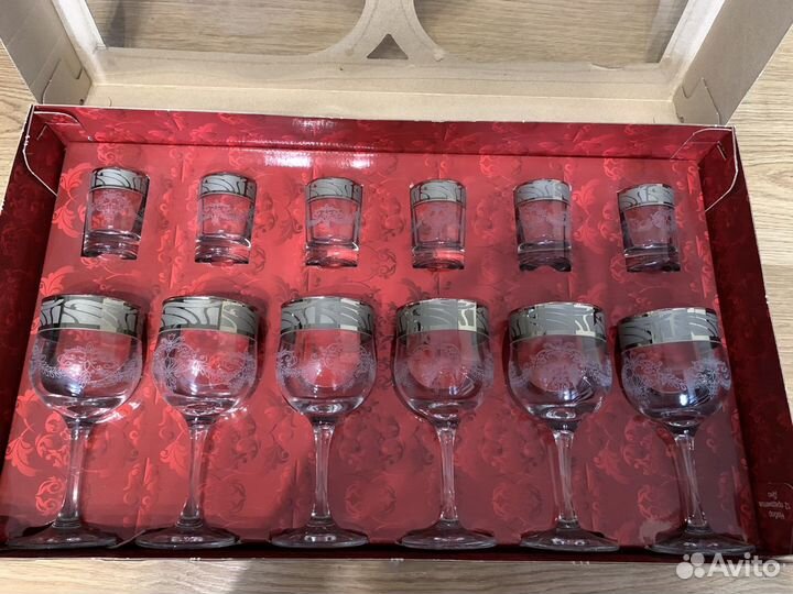 Набор фужеров и рюмок Гусь Хрустальный