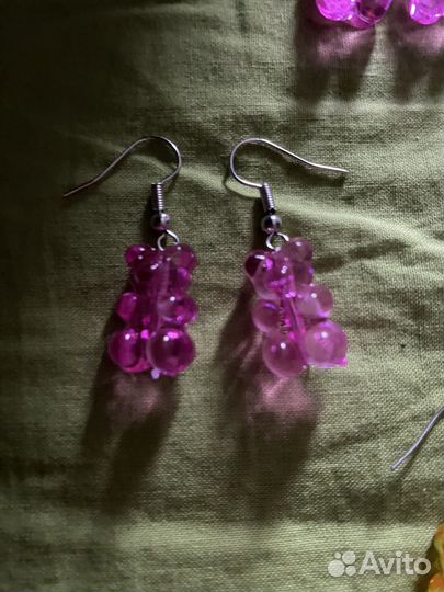 Серьги бижутерия розового цвета