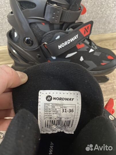 Коньки детские раздвижные Nordway, р-р 31-36