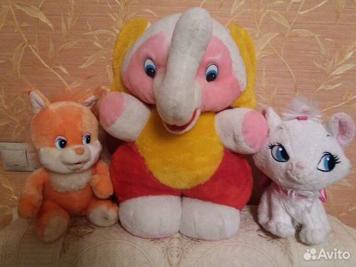 Мягкие слоник,белка,собачка с бесплатной доставкой