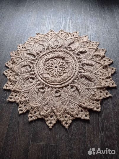 Ковер из джута круглый