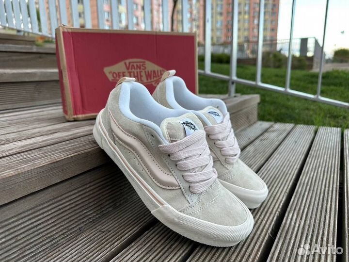 Дутые кеды vans old skool розовые женские