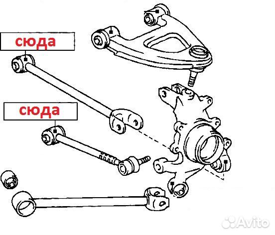 Сайлентблок задних поперечных тяг Toyota Mark II