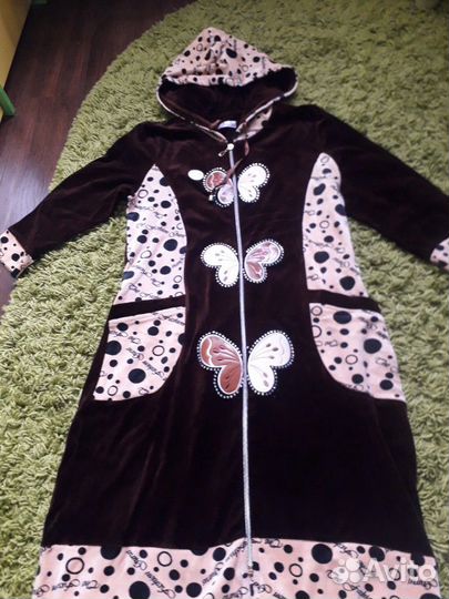 Новый байковый халат р 44