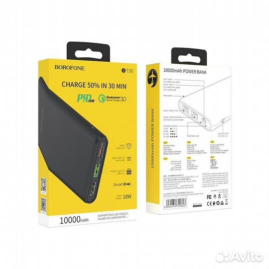 Power Bank borofone BT30 10000mAh QC3.0/PD 18W BK