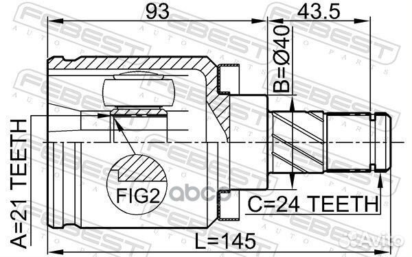 Шрус внутренний 21X40X24 0211QG15 Febest
