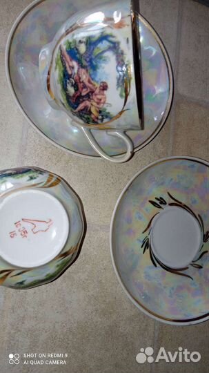 Две Чашки с блюдцем. Дулево 2005г