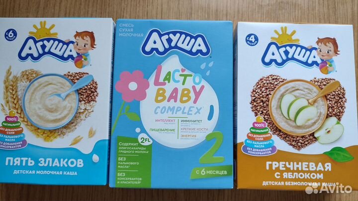 Молочная смесь и каша Агуша