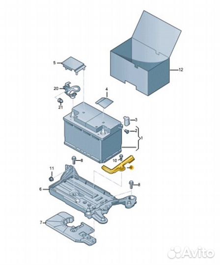 Крепление АКБ Skoda Octavia 5E3 cjsa 2017