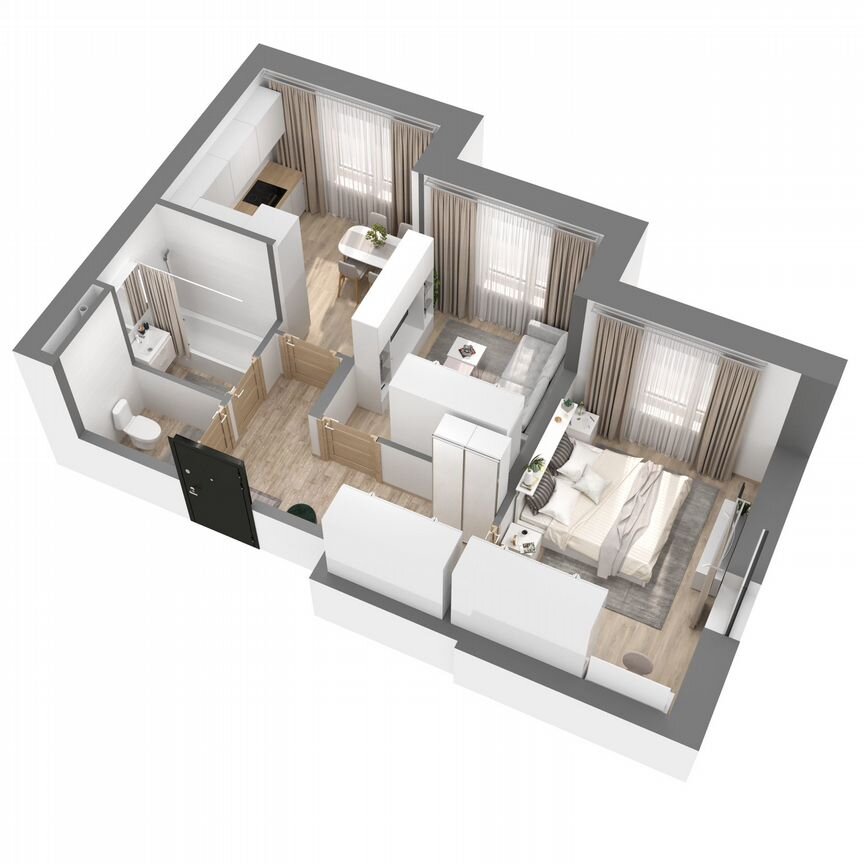 2-к. квартира, 46,1 м², 1/27 эт.