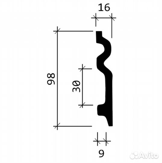 Плинтус под покраску напольный дюрополимера 1.53.109