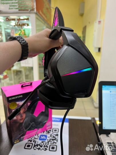 Гарнитура игровая borofone BO106 Cute Cat