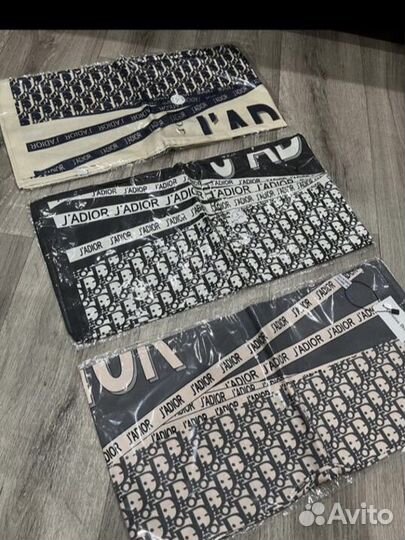 Шелковый платок шаль Dior разные синий и серый