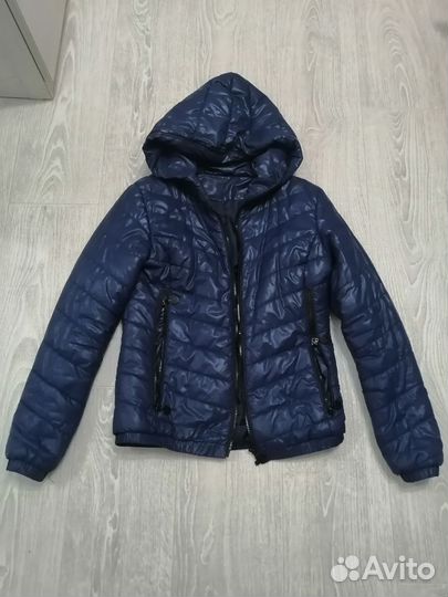 Куртка на девочку демисезонная синего цвета 44 р