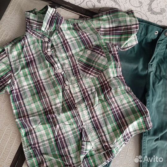 Crockid рубашка 116 и джинсы 122 мальчику