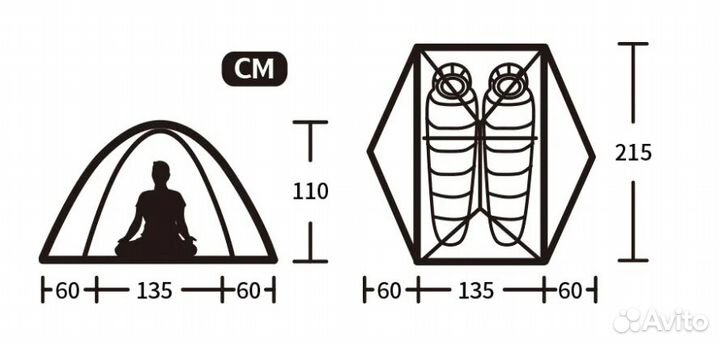Палатка Naturehike Star-river Si 2-местная, серая