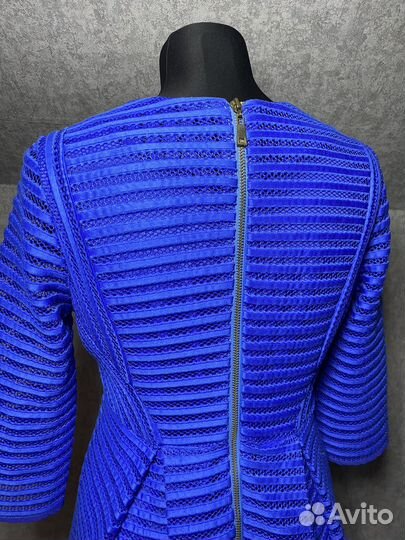 Вечернее платье 46 разм синее кружево