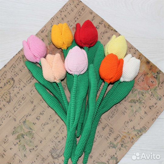 Тюльпан вязаный крючком - Игрушки вязаные Цветы