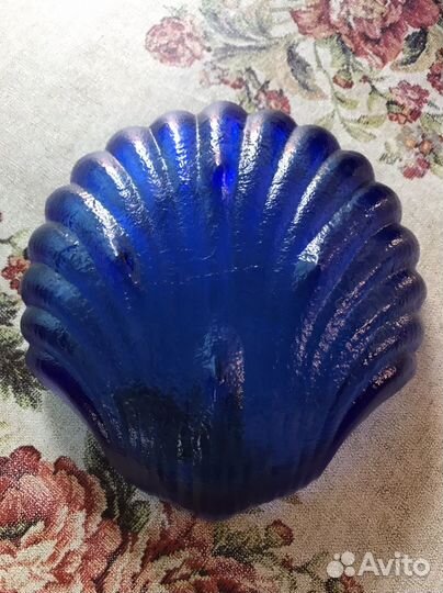 Салатник синий, стекло, СССР