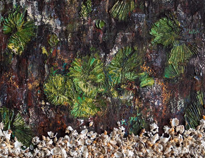 Картина панно ракушки подводный мир