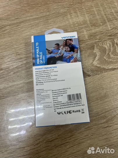 Кабель Vention DisplayPort v1.4 20M/Mini DP M 1.5М