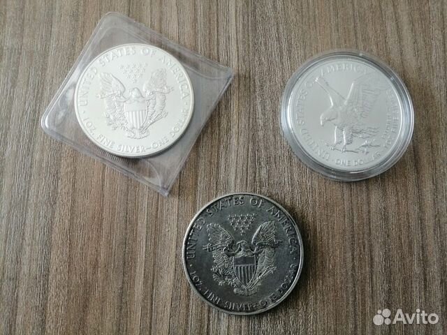 Американский орел серебряные монеты разных годов