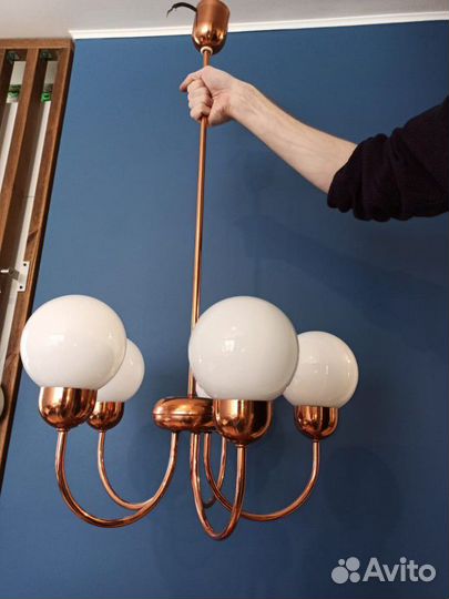 Люстра винтаж Европа 5 плафонов