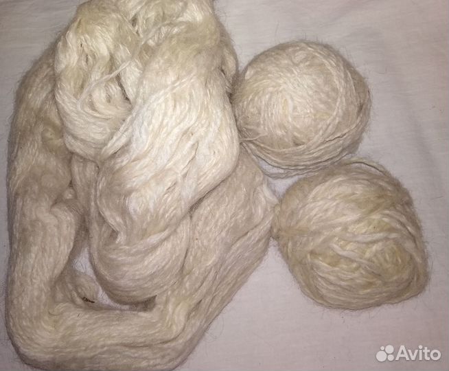 Шерсть овечья натуральная, ручного прядения,теплая