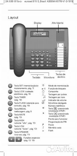 Проводной телефон Siemens Euroset 815 S