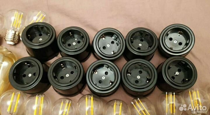 Розетки Bironi, ретро стиль, лофт