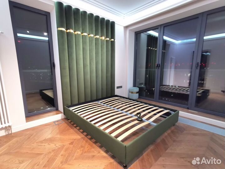 Мягкие стеновые панели - полукруглые с латунью