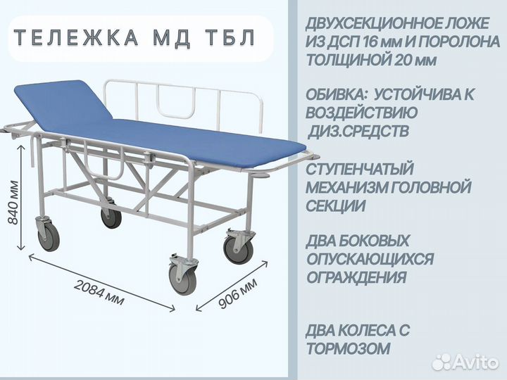 Тележки медицинские д/перевозки больных в Калининг