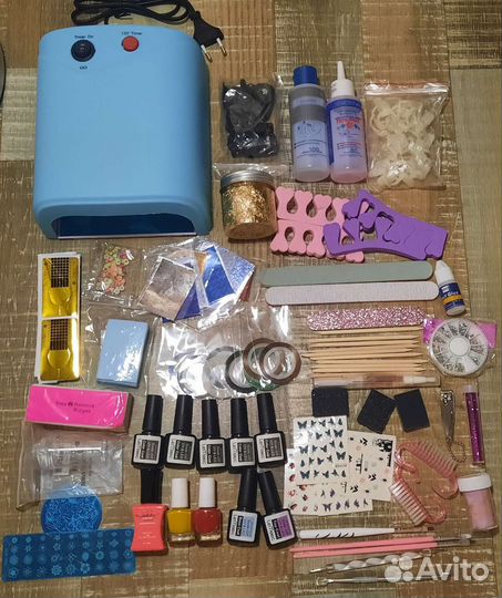 Набор для наращивания ногтей шелак с лампой