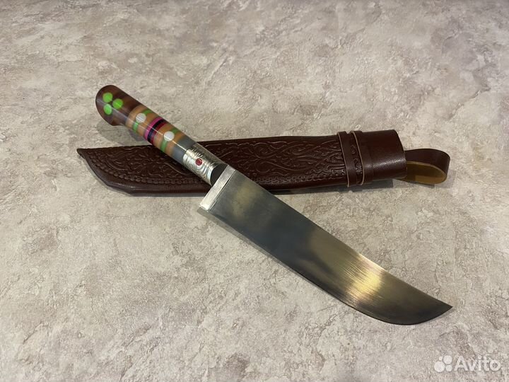 Пчак средний Ёрма с садафом, гарда латунь гравиров