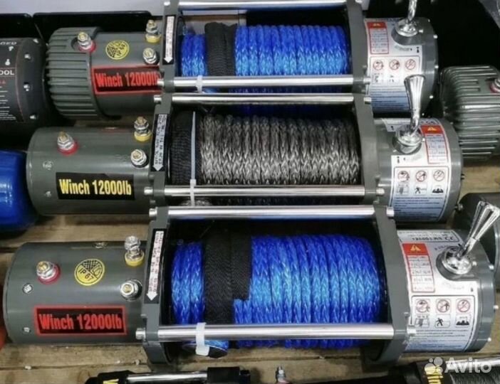 Лебедка электрическая 12v 12000 winch -сталь