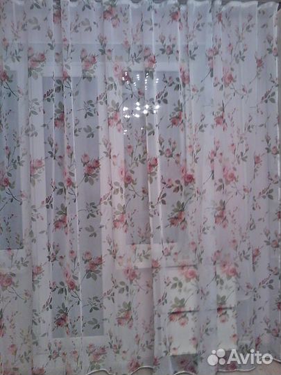 Тюль с розами