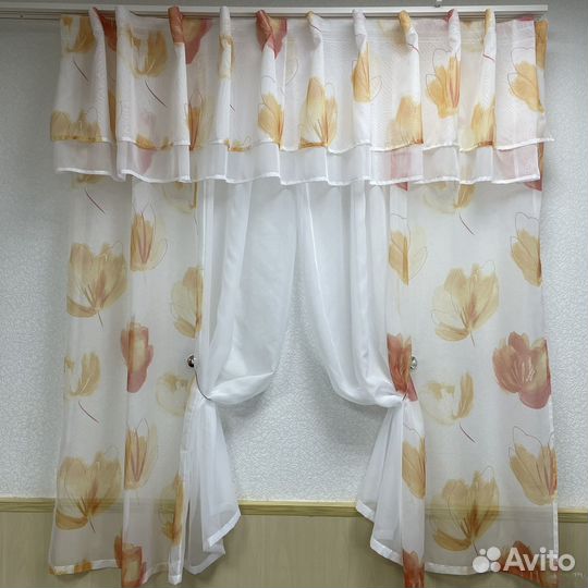 Готовый комплект штор для кухни