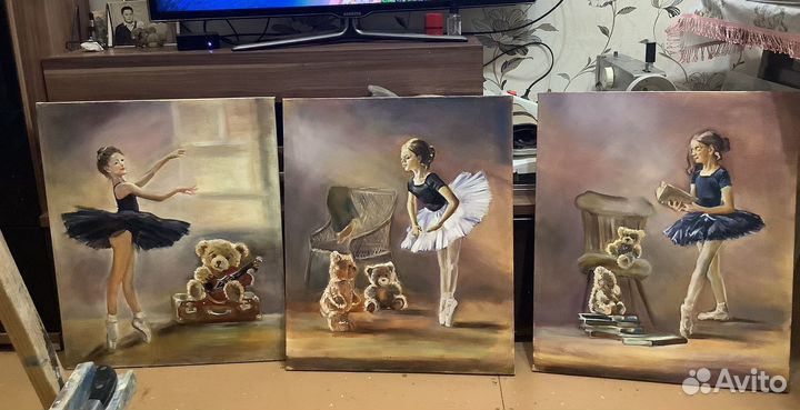 Картина маслом на холсте Маленькая балерина 50х60