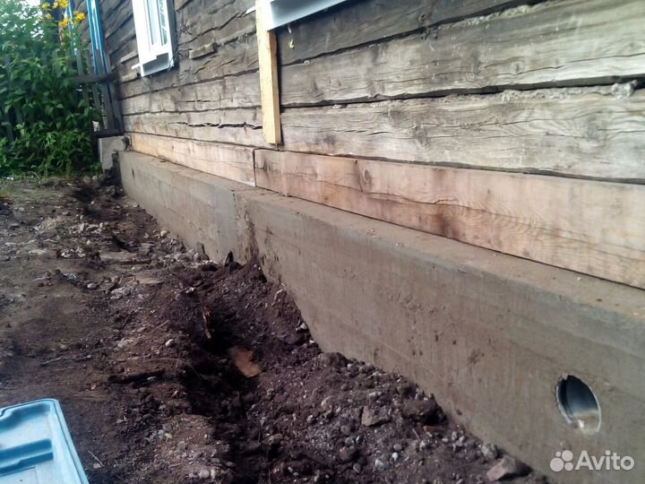 Замена венцов ремонт фундамента отмостка