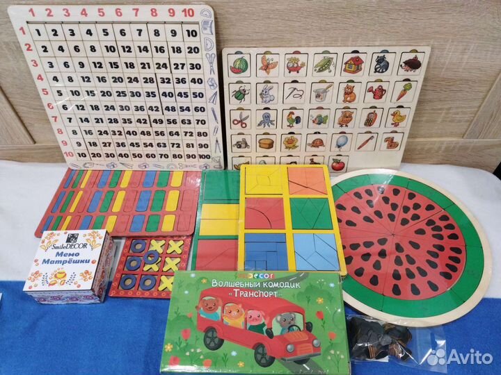 Пазлы деревянные, рамки-вкладыши, развивающие игры